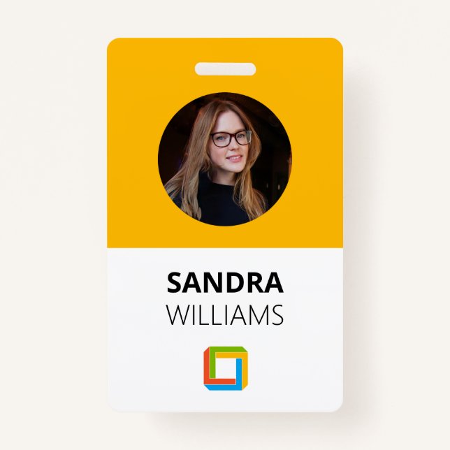 Badge ID employé de l'entreprise jaune (Devant)