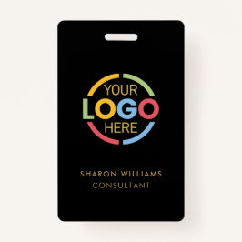 Badge ID employé Gold noir avec logo professionnel perso