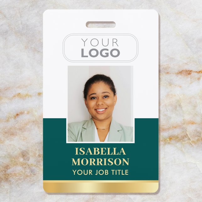 Badge ID employé Nom Logo de l'entreprise Affaires Vert  (Créateur téléchargé)