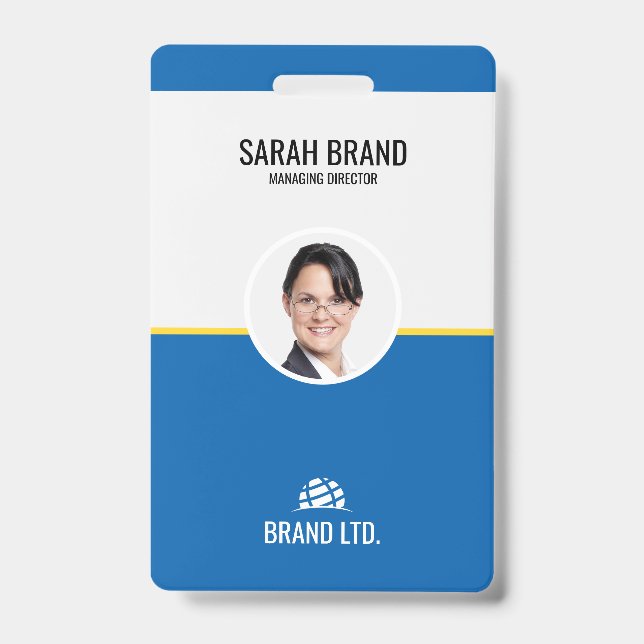 Badge ID employé professionnel (Face)