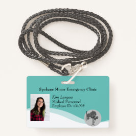 Badge ID horizontal Lanyard Insigne générique Turquoise 