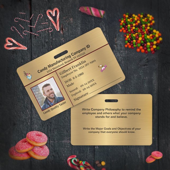 Badge ID Identification Employé Photo Gold Personnalisé (ID Identification Employee Photo Gold Golden Custom Badge is great for your employees and volunteers)