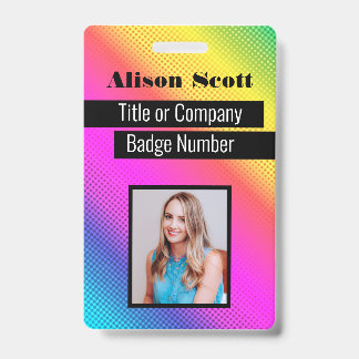 Badge ID image Bright Neon Modern Rainbow Business Mauva