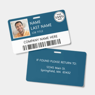 Badge ID Logo de l'entreprise Photo de l'employé S