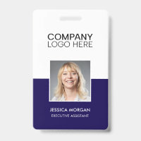 ID LOGO D'ENTREPRISE PHOTO D'EMPLOYÉ BLEU MARINE