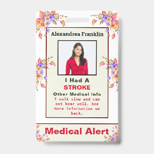 Badge ID maladie Médicale de l'alerte de contact d'urgen