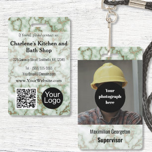 Badge ID marbre or Faux Green