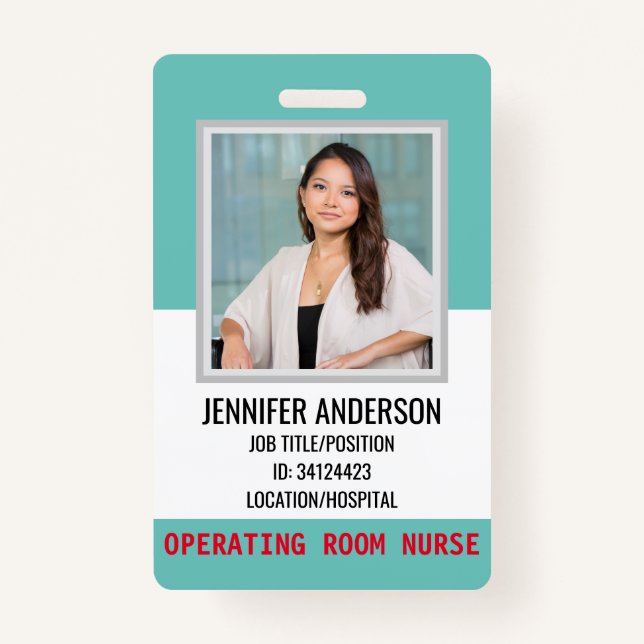 Badge ID Médicale de l'hôpital simple (Devant)