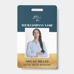 Badge ID personnalisé avec logo et photo d'employé
