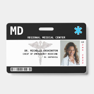 Badge ID personnalisé avec photo d'employé, logo e