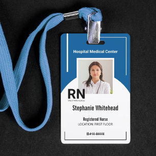 Badge ID personnalisé de personnel médical avec photo en