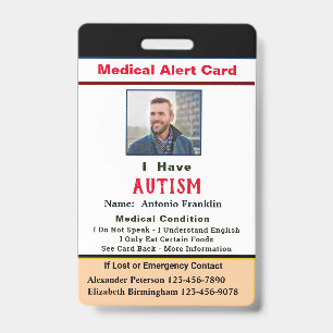 Badge ID personnalisé Identification Enfant Adulte Photo
