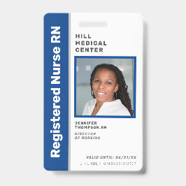 Badge ID photo bleu de l'employé Médicale