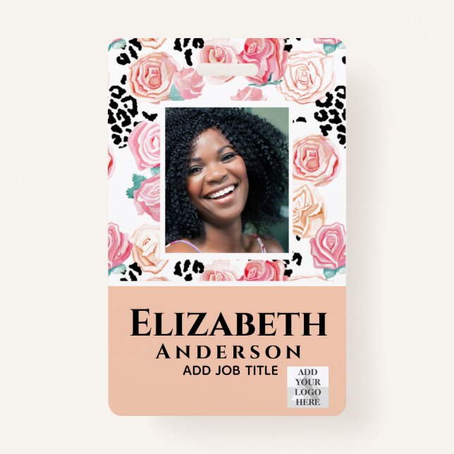 Badge ID PHOTO - Carte VIP employé - Fleurs filles (Devant)
