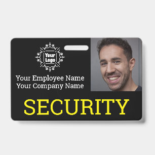 Badge ID photo de la Garde de sécurité noire professionn