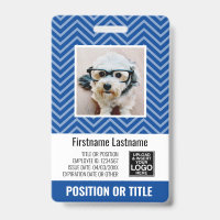ID photo de l'employé - chevron moderne, logo, cod