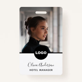 Badge ID photo de l'employé Logo de l'entreprise Code QR