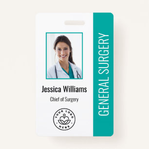 Badge ID photo de l'employé Médicale de l'hôpital MD Tur