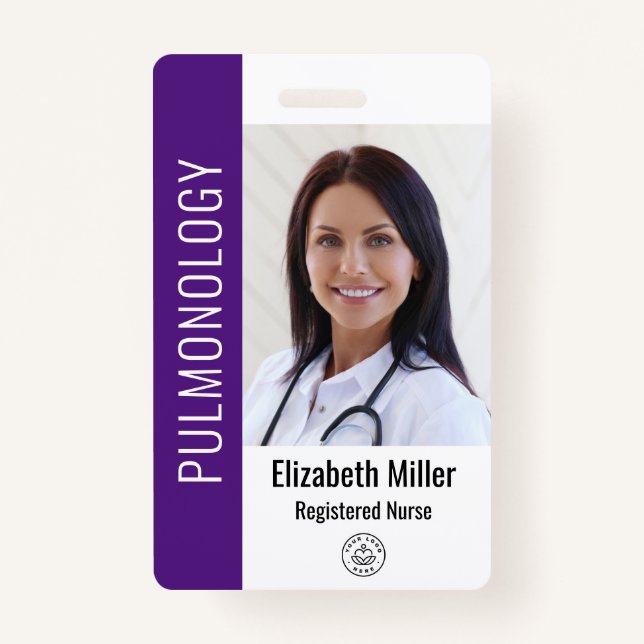 Badge ID photo de l'employé Médicale de l'hôpital Purple (Devant)