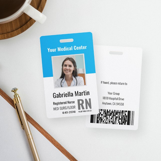 Badge ID photo de l'employé Médicale personnalisé (Créateur téléchargé)