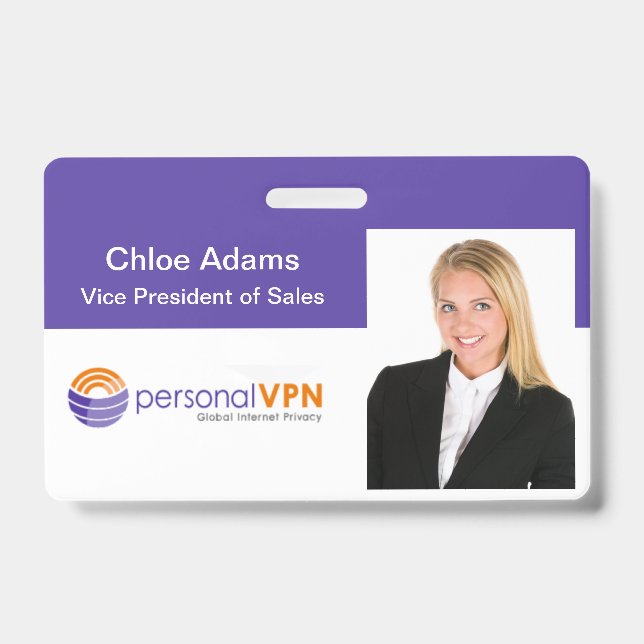 Badge ID photo de l'employé personnalisé (Avant)