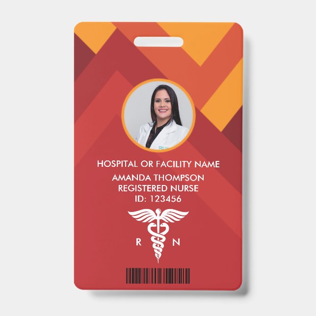 Badge ID photo de l'infirmière autorisée géométrique Abs (Front)