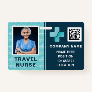 Badge ID photo de l'infirmière de voyage Médicale