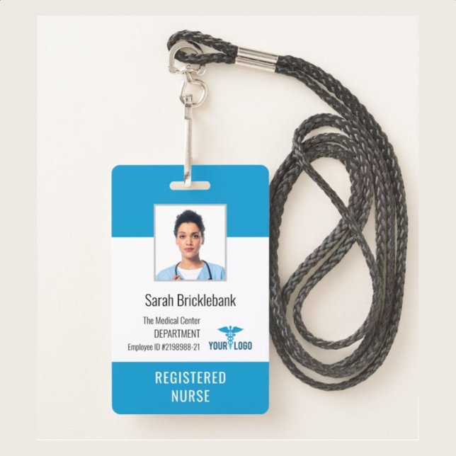 Badge ID photo de l'infirmière du centre Médicale (Créateur téléchargé)