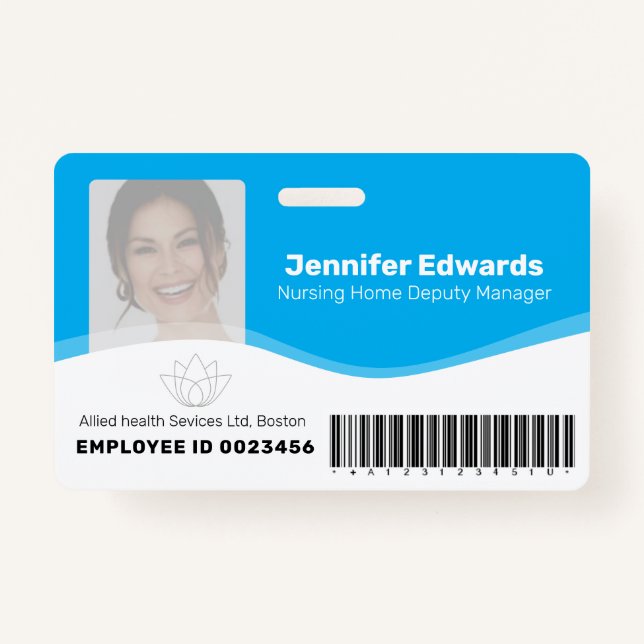 Badge ID photo d'identification des travailleurs essenti (Devant)