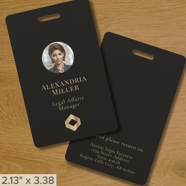 Badge ID photo du personnel élégant (Créateur téléchargé)