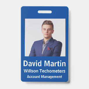 Badge ID photo employé avec détails personnalisés