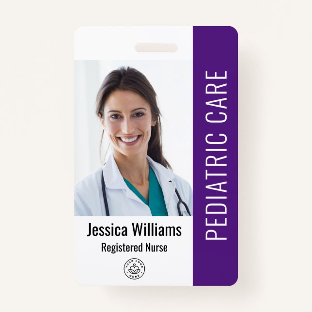 Badge ID photo employé avec détails personnalisés (Devant)