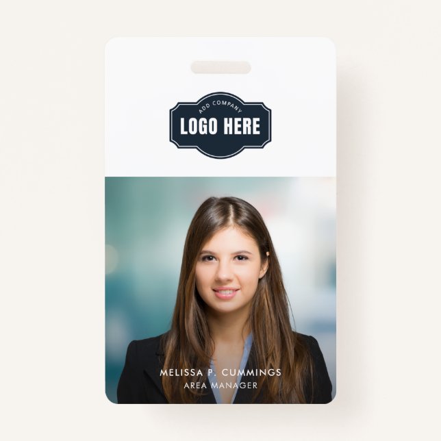 Badge ID photo employé de l'entreprise avec code QR pers (Devant)