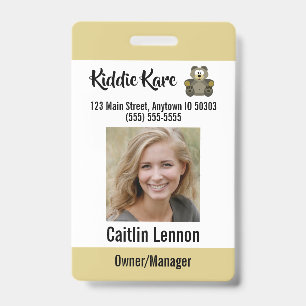 Badge ID photo employé personnalisé