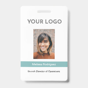 Badge ID photo employé Turquoise de l'entreprise