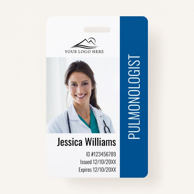 Badge ID photo et texte personnalisé Médicale (Devant)