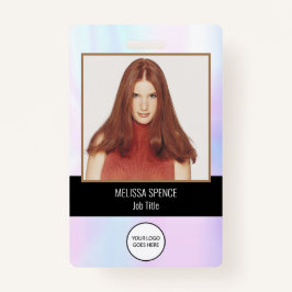 Badge ID photo Logo de l'employé Sécurité Iridescente