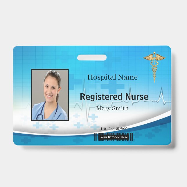 Badge ID photo Médicale de Caduceus (Front)