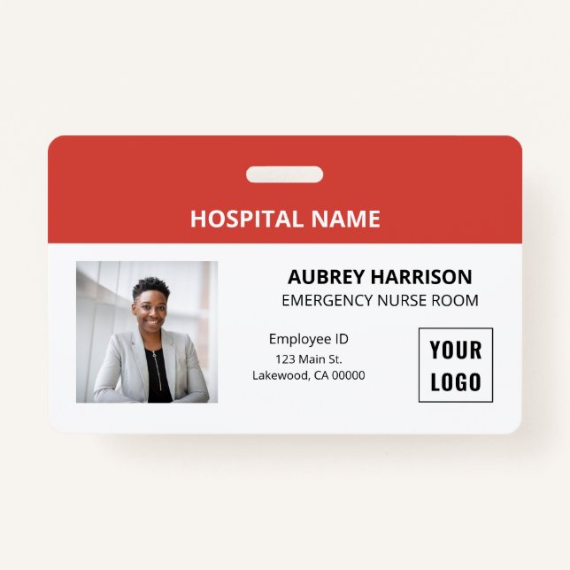 Badge ID photo Médicale simple essentiel (Devant)
