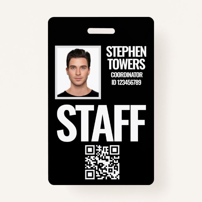 Badge ID photo personnel de l'événement (Devant)
