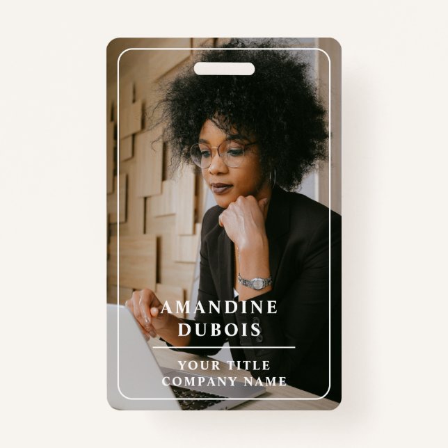 Badge ID photo professionnel moderne (Devant)