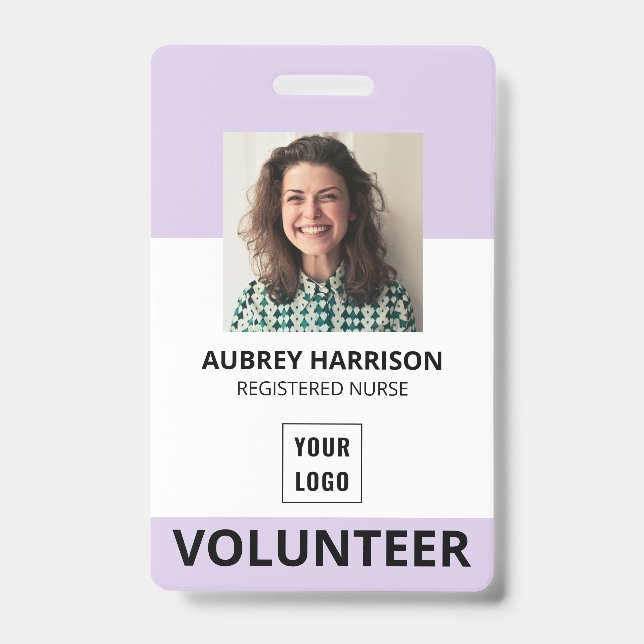 Badge ID photo simple de Bénévole (Avant)