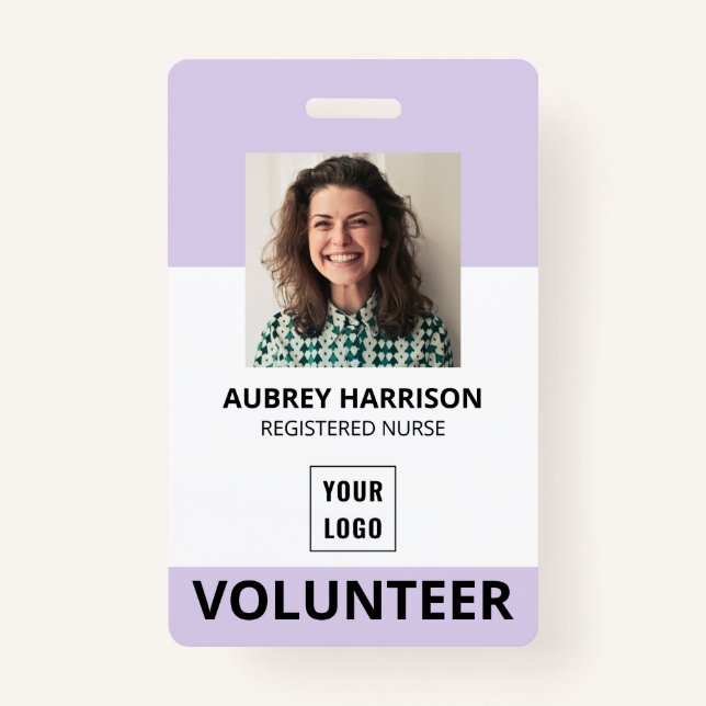 Badge ID photo simple de Bénévole (Devant)