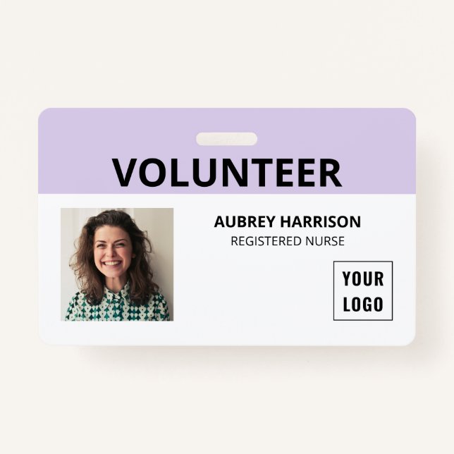 Badge ID photo simple de Bénévole (Devant)