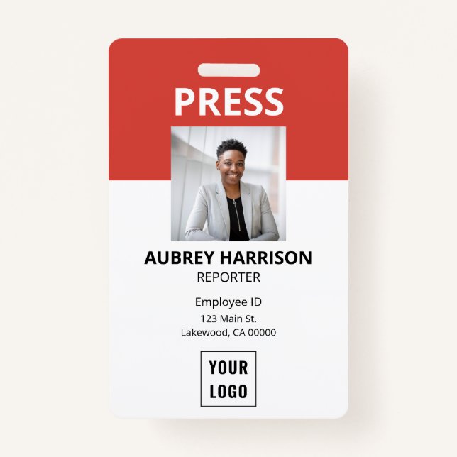 Badge ID photo simple Press (Devant)