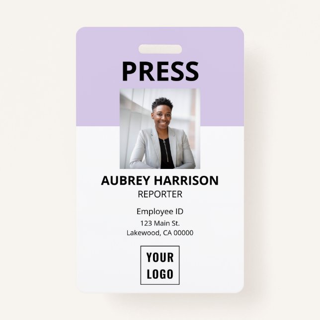 Badge ID photo simple Press (Devant)