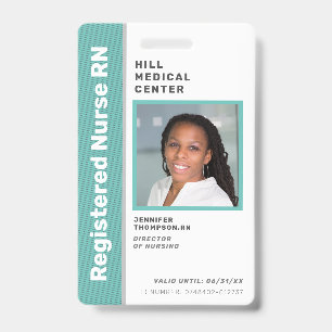 Badge ID photo verte de l'employé Médicale