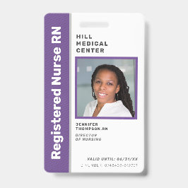 Badge ID photo violet Médicale de l'employé