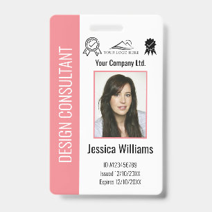 Badge ID rose employé de l'entreprise personnalisé