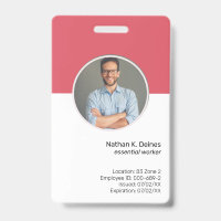 ID rose | ID photo de l'employé Sécurité de la soc